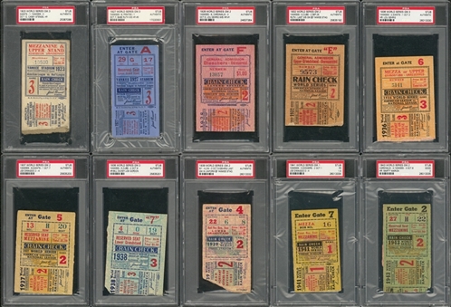 1923-2009 New York Yankees Complete Collection of (27) Championship Title Home Game Tickets (PSA/DNA)